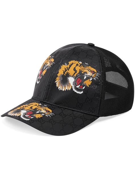 gucci cap herren tiger|Gucci tiger print bucket hat.